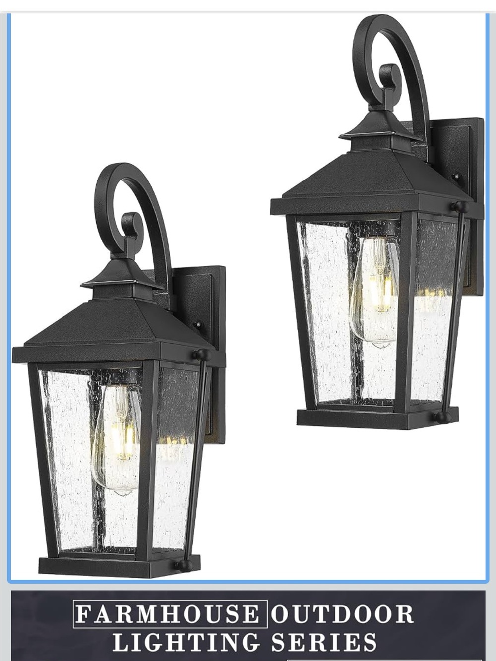 zeyu 2 Pack Outdoor Wall Lights, 16 Inch Exterior Lighting Fixtures